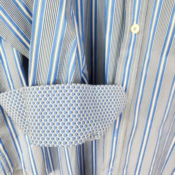 Bugatchi Uomo Mens Long Sleeve Vertical Striped Button Down Shirt Size XXL - Picture 8 of 8